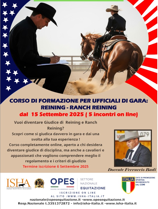 Corso per Giudice di Gara Reining e Ranch Reining Corso per Giudice di Gara Reining e Ranch Reining